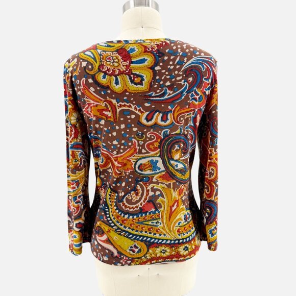 David Meister Silk Geometric Multicolor Y2K Top Sz M - Picture 4 of 9